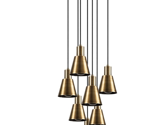 Φωτιστικό Οροφής Kem 892OPV1648 Φ43x111cm 7xE27 40W Gold Opviq