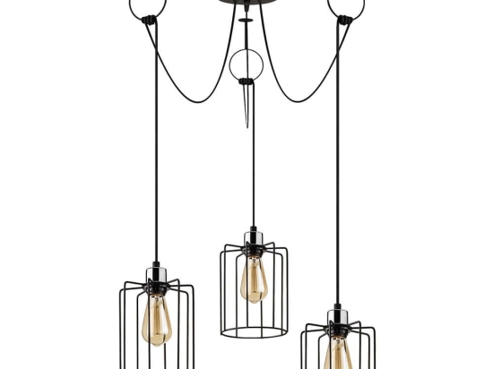 Φωτιστικό Οροφής Tel 892OPV1699 Φ96x131cm 3xE27 40W Black Opviq