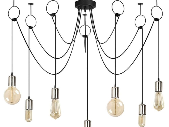 Φωτιστικό Οροφής Sirin 892OPV1748 120x111cm 7xE27 40W Black-Nickel Opviq