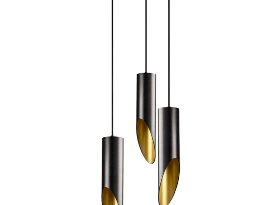 Φωτιστικό Οροφής Kesik 892OPV1765 Φ8x135cm 3xE27 40W Black-Gold Opviq