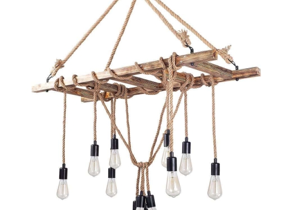 Φωτιστικό Οροφής Erebos 521SHN3114 120x42x137cm 12xE27 40W Natural-Black Opviq
