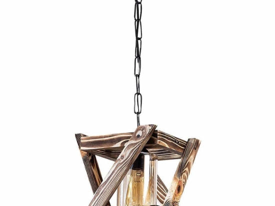 Φωτιστικό Οροφής Erebos 521SHN3119 25x25x73cm 1xE27 40W Natural-Black Opviq