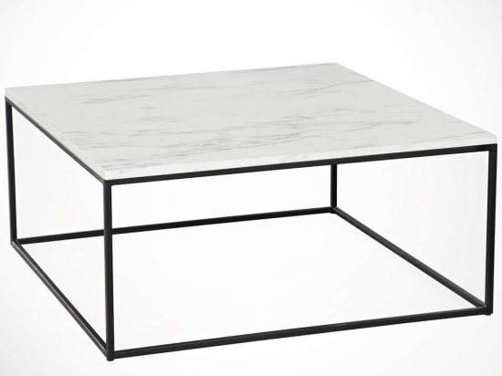 Τραπέζι Σαλονιού Poly 801CMY2853 75x75x43cm Marble Effect White-Black