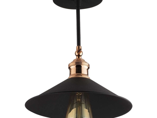 Φωτιστικό Οροφής - Πλαφονιέρα Berceste 525NOR1298 Φ24x31cm 1xE27 40W Black-Copper Opviq