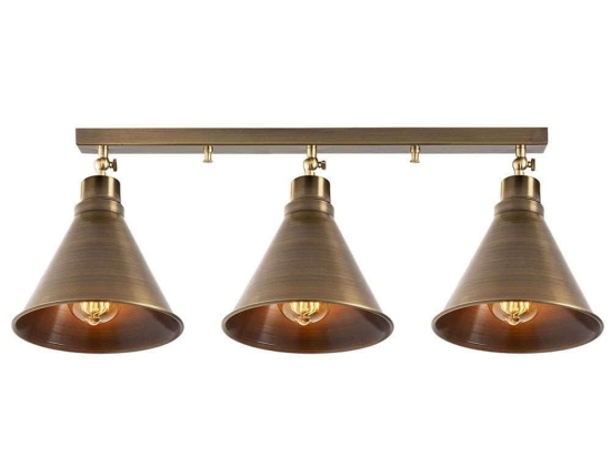 Φωτιστικό Οροφής - Πλαφονιέρα Berceste 525NOR1309 72x20x26cm 3xE27 40W Gold Opviq