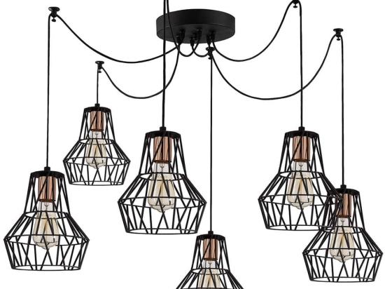 Φωτιστικό Οροφής Tortum 525NOR1484 Φ140x113cm 6xE27 40W Black Opviq