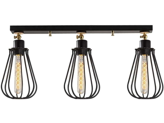 Φωτιστικό Οροφής - Πλαφονιέρα Fetiye 525NOR1517 66x29cm 3xE27 40W Black-Gold Opviq