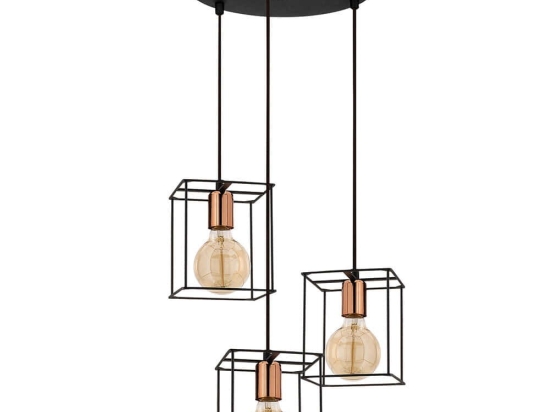 Φωτιστικό Οροφής Selimiye 525NOR1550 Φ36x110cm 3xE27 40W Black Opviq