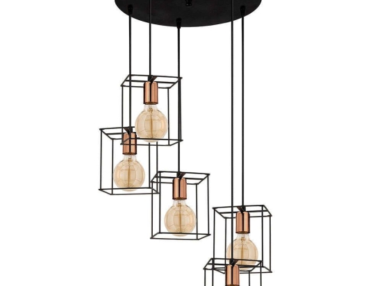 Φωτιστικό Οροφής Selimiye 525NOR1552 Φ45x110cm 5xE27 40W Black-Copper Opviq