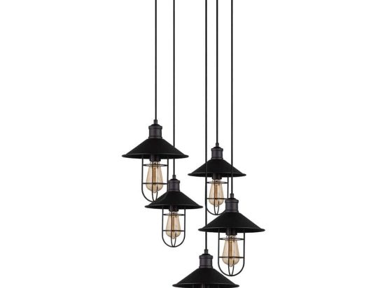 Φωτιστικό Οροφής Ayazma 527ABY1661 Φ58x124cm 5xE27 40W Black Opviq