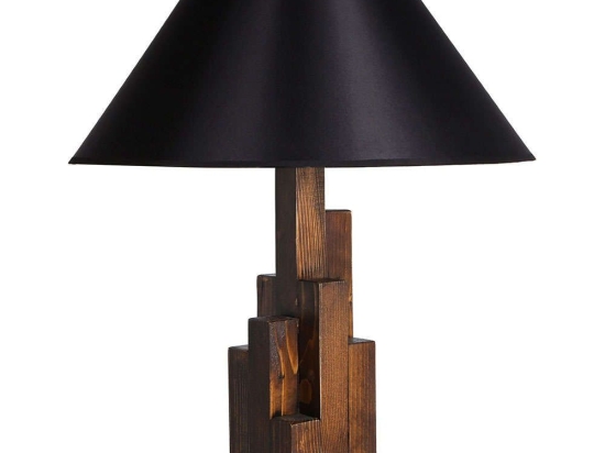 Φωτιστικό Επιτραπέζιο Kule 534LUN1124 Φ45x57cm E27 60W Walnut-Black Opviq