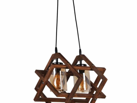 Φωτιστικό Οροφής Berlin 534LUN3122 43x43x40cm 2xE27 40W Walnut Opviq