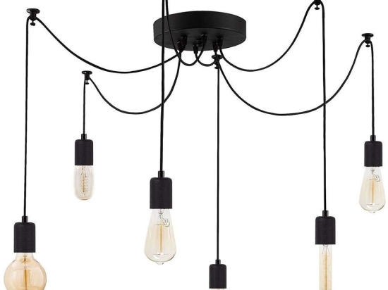 Φωτιστικό Οροφής Kabluni 536NTD1124 126x126x102cm 6xE27 40W Black Opviq