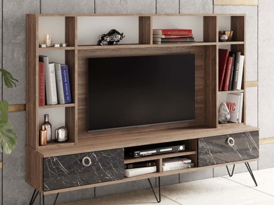 Σύνθεση Τηλεόρασης Lorenz 875ZNA3054 180x35,2x135,7cm Walnut-Black