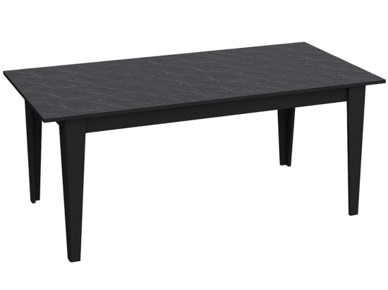 Τραπέζι Polka 875ZNA2907 180x90x76,8cm Marble Effect Black Μοριοσανίδα, Μελαμίνη