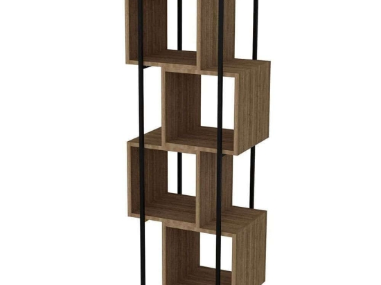 Ραφιέρα Δαπέδου Prada 875ZNA3657 52x38x160cm Walnut-Black