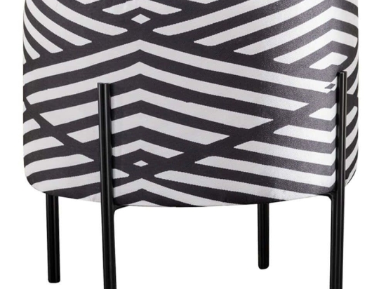 Σκαμπό Flow 825BLC2505 40x40x40cm Black-White