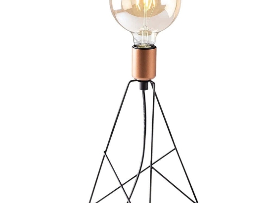 Φωτιστικό Επιτραπέζιο Piramit 521SHN2225 21x21x35cm 1xE27 40W Black-Copper Opviq