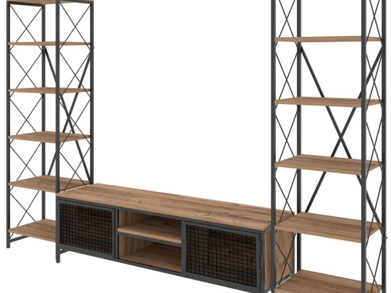 Σύνθεση Τηλεόρασης Maxim 854KLN3017 150x40x47cm Pine-Black