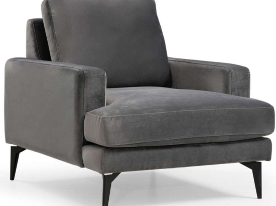 Πολυθρόνα Papira 560ARE1704 80x90x88cm Anthracite-Black