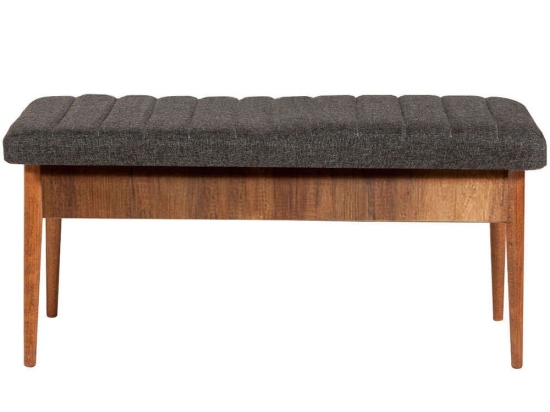 Σκαμπό Με Αποθηκευτικό Χώρο Vina Bench 869VEL5131 110x40x46cm Anthracite-Walnut