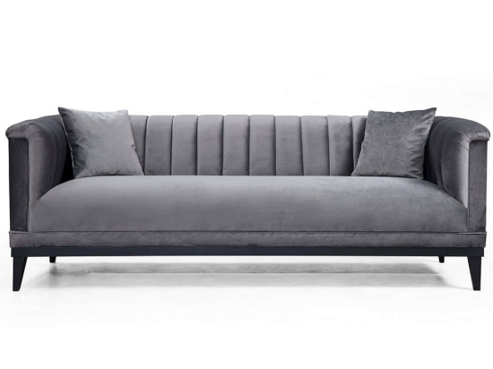 Καναπές Τριθέσιος Trendy 569HLN1109 225x89x79cm Dark Grey