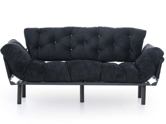 Καναπές - Κρεβάτι Τριθέσιος Nitta 859FTN1357 185x70x85cm Black