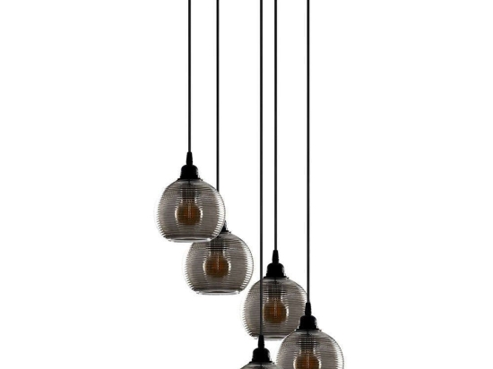 Φωτιστικό Οροφής Smoked 892OPV1878 50x50x114cm 5xE27 40W Black-Fume Opviq