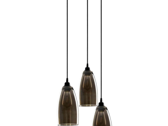 Φωτιστικό Οροφής Smoked 892OPV1881 37x37x127cm 3xE27 40W Black Opviq