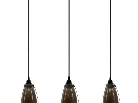 Φωτιστικό Οροφής - Ράγα Smoked 892OPV1883 63x127cm 3xE27 40W Black Opviq