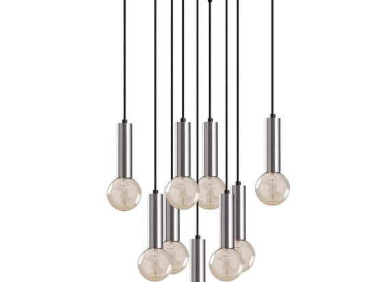 Φωτιστικό Οροφής Tempo 584TTM1326 50x50x136cm 9xE27 40W Silver Opviq