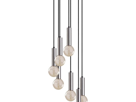 Φωτιστικό Οροφής Tempo 584TTM1328 40x40x136cm 7xE27 40W Silver Opviq