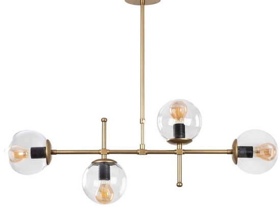 Φωτιστικό Οροφής - Ράγα Mudoni 892OPV1933 108x15x67/82cm 4xE27 40W Gold-Clear Opviq
