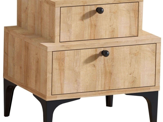 Κομοδίνο Albero 393MRD1201 45x40x51cm Oak-Black