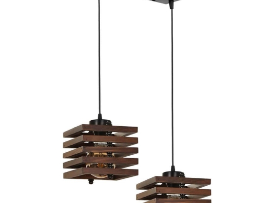 Φωτιστικό Οροφής Cara 534LUN3339 35x18x70cm 2xE27 40W Brown Opviq