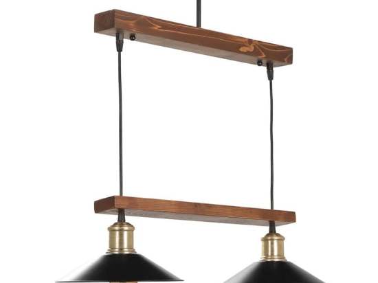 Φωτιστικό Οροφής David 534LUN3407 45x15x80cm 2xE27 40W Brown-Black Opviq