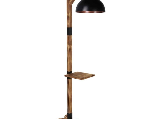 Φωτιστικό Δαπέδου Με Ραφάκι Liza 534LUN3678 40x54x185cm E27 40W Black-Brown Opviq