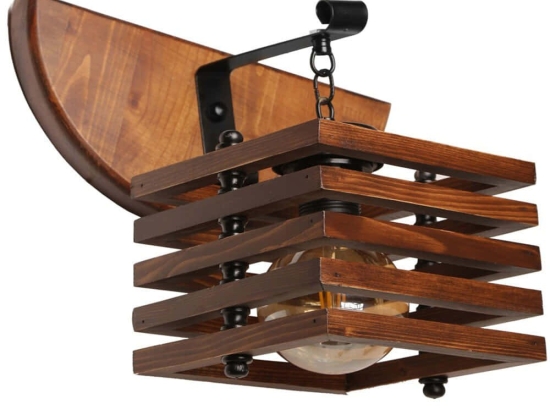 Φωτιστικό Τοίχου - Απλίκα Derin 534LUN3850 15x25cm 1xE27 40W Brown Opviq