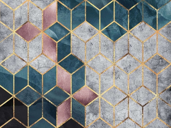 Χαλί Hmnt774 478HFT1244 Petrol-Gold Conceptum Hypnose 180X280cm