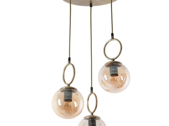 Φωτιστικό Οροφής Morino 846STL2812 Φ30x70cm 3xE27 40W Gold Opviq