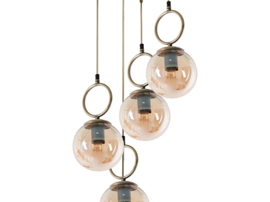 Φωτιστικό Οροφής Morino 846STL2813 Φ30x70cm 4xE27 40W Gold Opviq