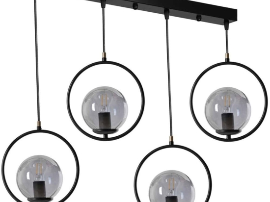 Φωτιστικό Οροφής - Ράγα Ring 846STL2844 65x30x70cm 4xE27 40W Black Opviq