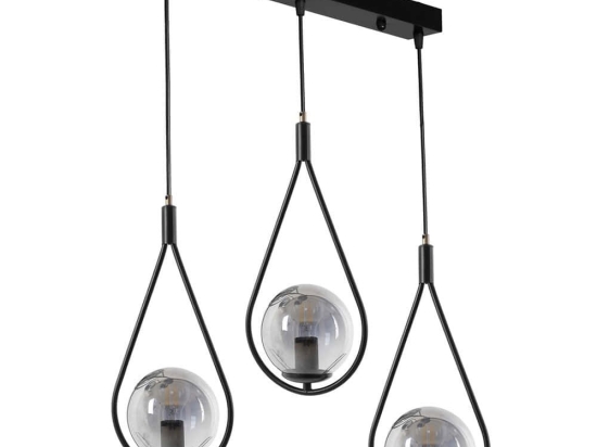 Φωτιστικό Οροφής - Ράγα Damla 846STL2864 55x20x80cm 3xE27 40W Black Opviq