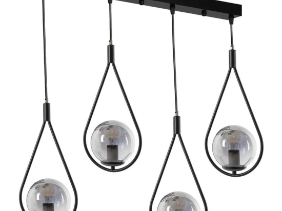 Φωτιστικό Οροφής - Ράγα Damla 846STL2865 65x20x70cm 4xE27 40W Black Opviq