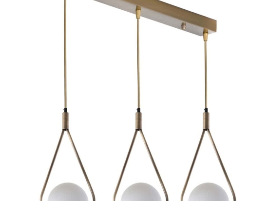 Φωτιστικό Οροφής - Ράγα Damla 846STL2871 55x20x80cm 3xE27 40W Gold-White Opviq