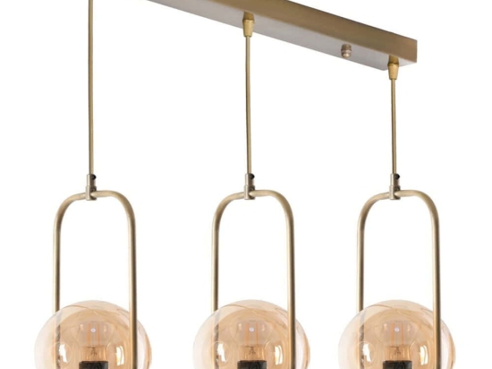 Φωτιστικό Οροφής - Ράγα Ahu 846STL2878 55x18x70cm 3xE27 40W Gold Opviq