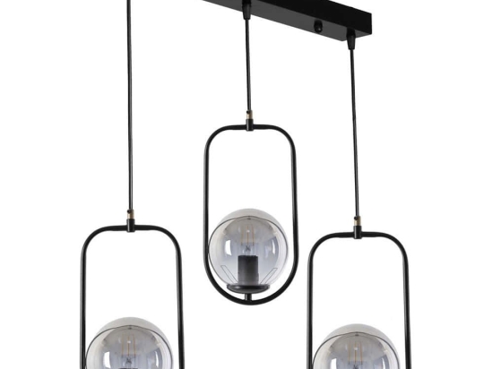 Φωτιστικό Οροφής - Ράγα Ahu 846STL2885 55x18x70cm 3xE27 40W Black Opviq