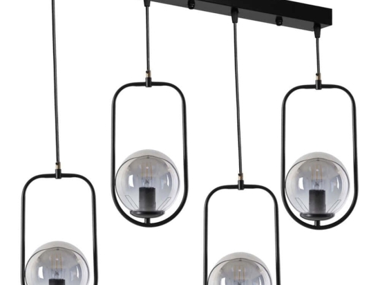Φωτιστικό Οροφής - Ράγα Ahu 846STL2886 65x18x70cm 4xE27 40W Black Opviq