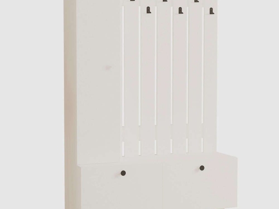 Έπιπλο Εισόδου Lala 835PUQ5042 112x35x170cm White Μοριοσανίδα, Μελαμίνη