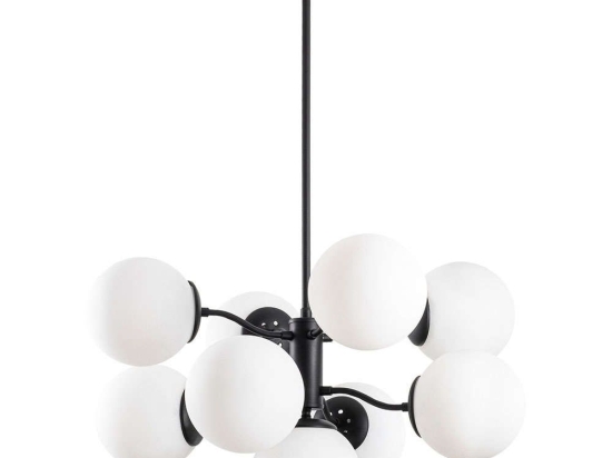 Φωτιστικό Οροφής Mudoni 536NTD1170 Φ70x80cm 9xE27 40W Black-White Opviq